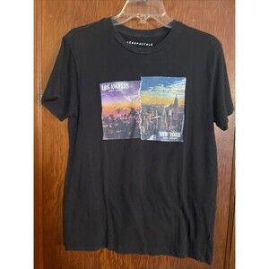 Aeropostale Black T Shirt Men Small East Coast West Coast Los Angeles New York